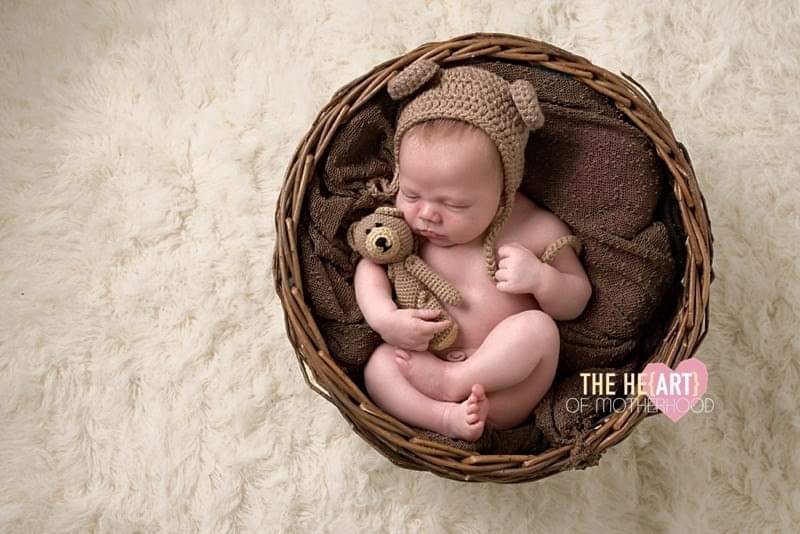 Crochet Teddy Bear Hat and Toy Set For Newborn Photo Sessions Photography Prop Bear Toy Set Animal Baby Costume Bonnet Shower Gift