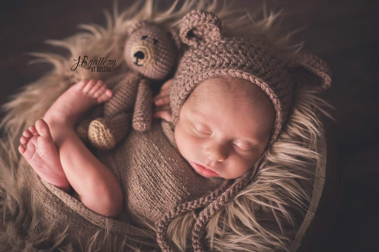 Crochet Teddy Bear Hat and Toy Set For Newborn Photo Sessions Photography Prop Bear Toy Set Animal Baby Costume Bonnet Shower Gift