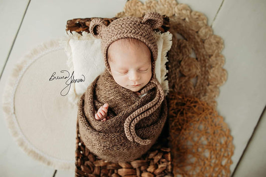 Crochet Teddy Bear Hat Newborn Photo Sessions Photography Prop Bear Bonnet Hat