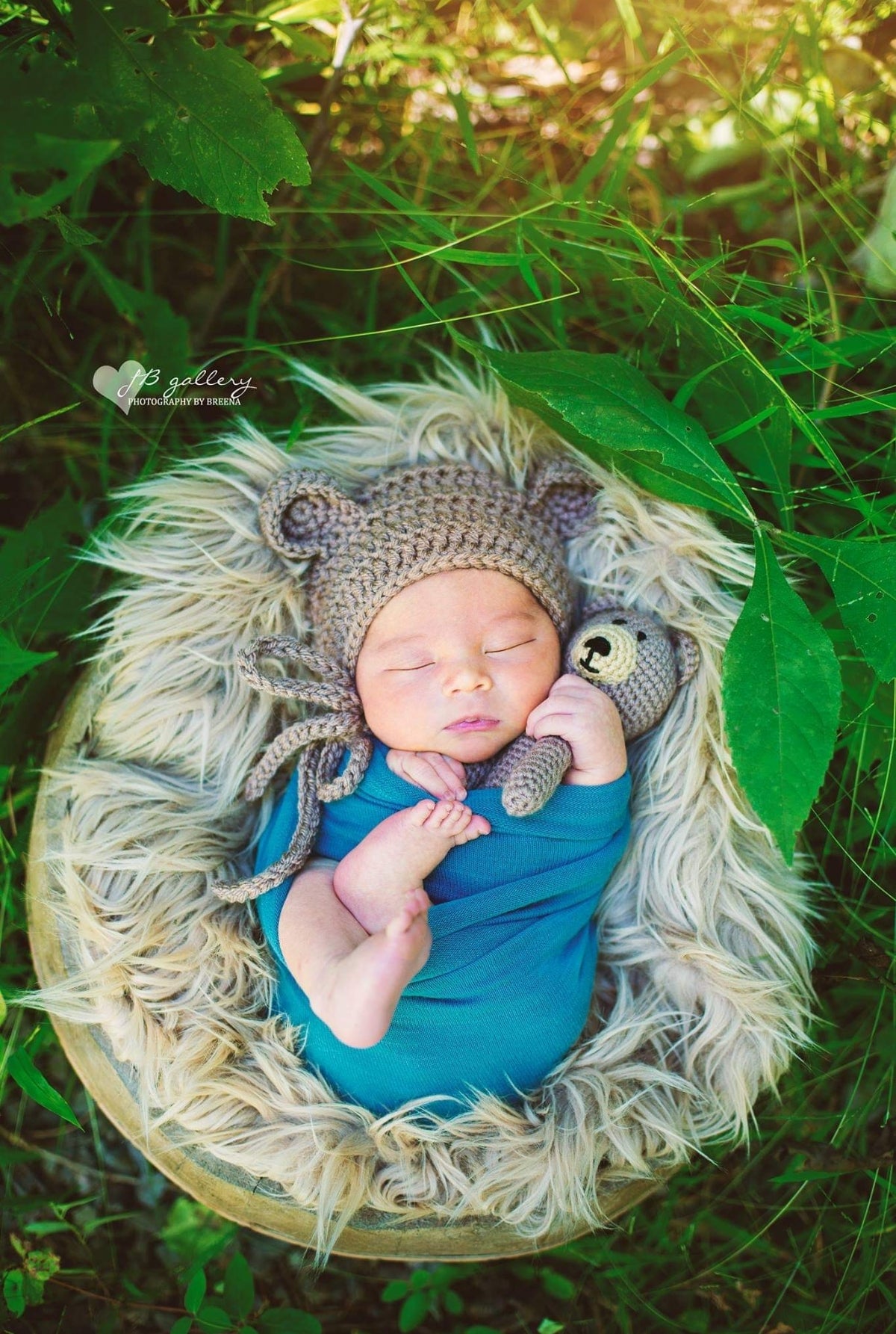 Crochet Teddy Bear Hat and Toy Set For Newborn Photo Sessions Photography Prop Bear Toy Set Animal Baby Costume Bonnet Shower Gift